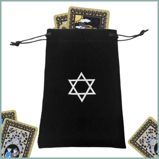 Túi đựng thẻ Tarot Họa tiết Hexagram Tarot Thẻ vải Túi đựng đồ trang sức Túi đựng thẻ Tarot dày Túi đựng xúc xắc yunvn