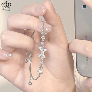 Vòng tay ngọc trai hoa tulip Hàn Quốc cho phụ nữ Opal Đào trái tim bướm nơ hoa bạc Vòng tay thời trang Phụ kiện trang sức