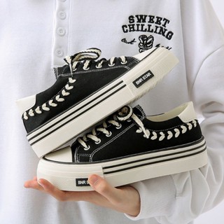  🇻🇳Có Sẳn Hàng🇻🇳 Giày Búp Bê Nữ Đế Bằng Vải Canvas Thấp Cổ Phong Cách Hàn Quốc Họa Tiết Lúa Mạch 