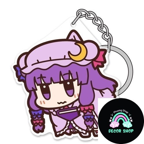 Móc khóa Touhou Project Patchouli Knowledge Moon Phụ kiện trang trí túi xách Balo