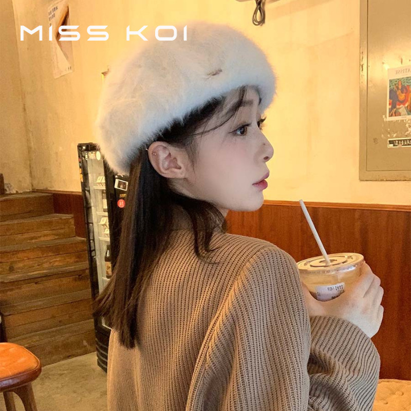 Misskoi  Mũ Nồi Lông Thỏ Phong Cách Nhật Bản Ngọt Ngào Thời Trang Thu Đông Dành Cho Nữ