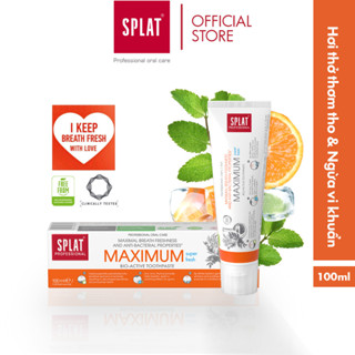  Kem đánh răng thơm miệng trắng răng SPLAT Maximum kháng khuẩn mạnh mẽ hơi thở thơm mát bảo vệ men răng 100ml 