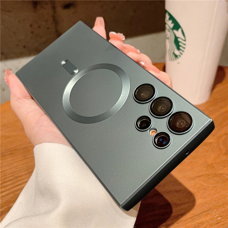 Ốp điện thoại sạc không dây từ tính sang trọng cho Samsung S22 S23 S24 Ultra Plus S20 S21 S23 FE