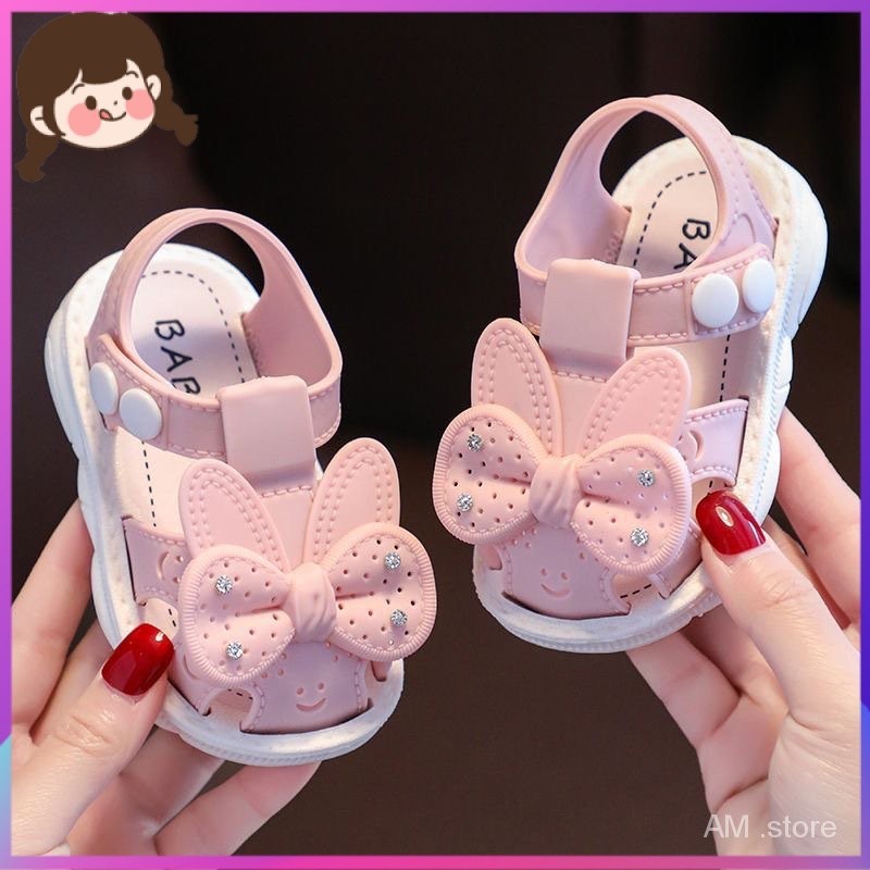 Giày Sandal Đế Mềm Chống Trượt Có Khóa Cài Thời Trang Mùa Hè Dành Cho Bé Gái 0-3 Tuổi
