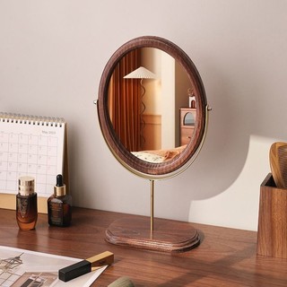 Máy tính để bàn gương trang điểm mới gương trung quốc ánh sáng đơn giản sang trọng ký túc xá để bàn retro phong cách trung hoa gỗ thay đồ gương xoay được