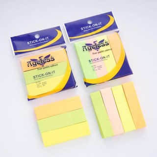 Giấy ghi chú 3-4-5 màu dạ quang ageless - văn phòng phẩm