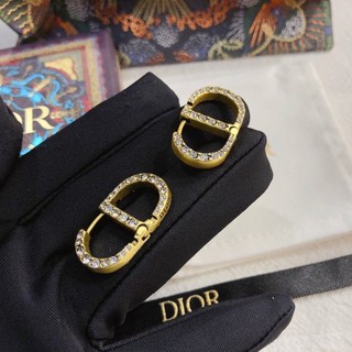 Thời trang dior bông tai thép titan chống thấm nước không rỉ sét chữ logo cd tai vòng bông tai nữ trang sức