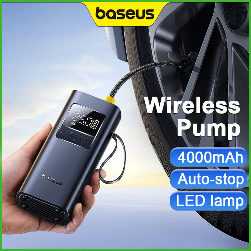 Baseus Xe Mini Lốp Bơm Không Dây Máy Bơm Hơi Sạc Máy Nén Khí Cho Ô Tô Xe Máy Xe Máy Xe Đạp Điện Máy 