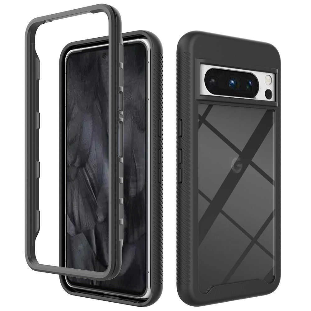 2 IN 1 Rugged Hybrid Armor Shockproof Case For Google Pixel 8 7 6 Pro Front Bumper Plastic Transpare