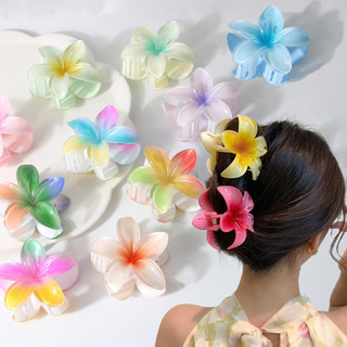 Ahellogirl 8cm Ngọc Trai Màu Gradient Hoa Lớn Kẹp Tóc Nữ Phong Cách Hàn Quốc Đi Biển Và Đi Biển Ảnh Plumeria Tóc