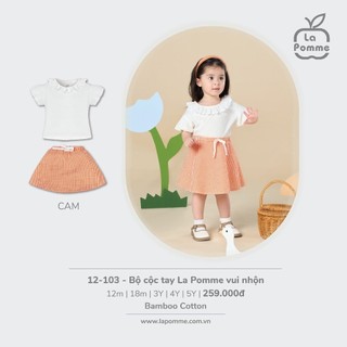 La pomme - bộ cộc tay la pomme vui nhộn cho bé gái 12m -5y ss24.3