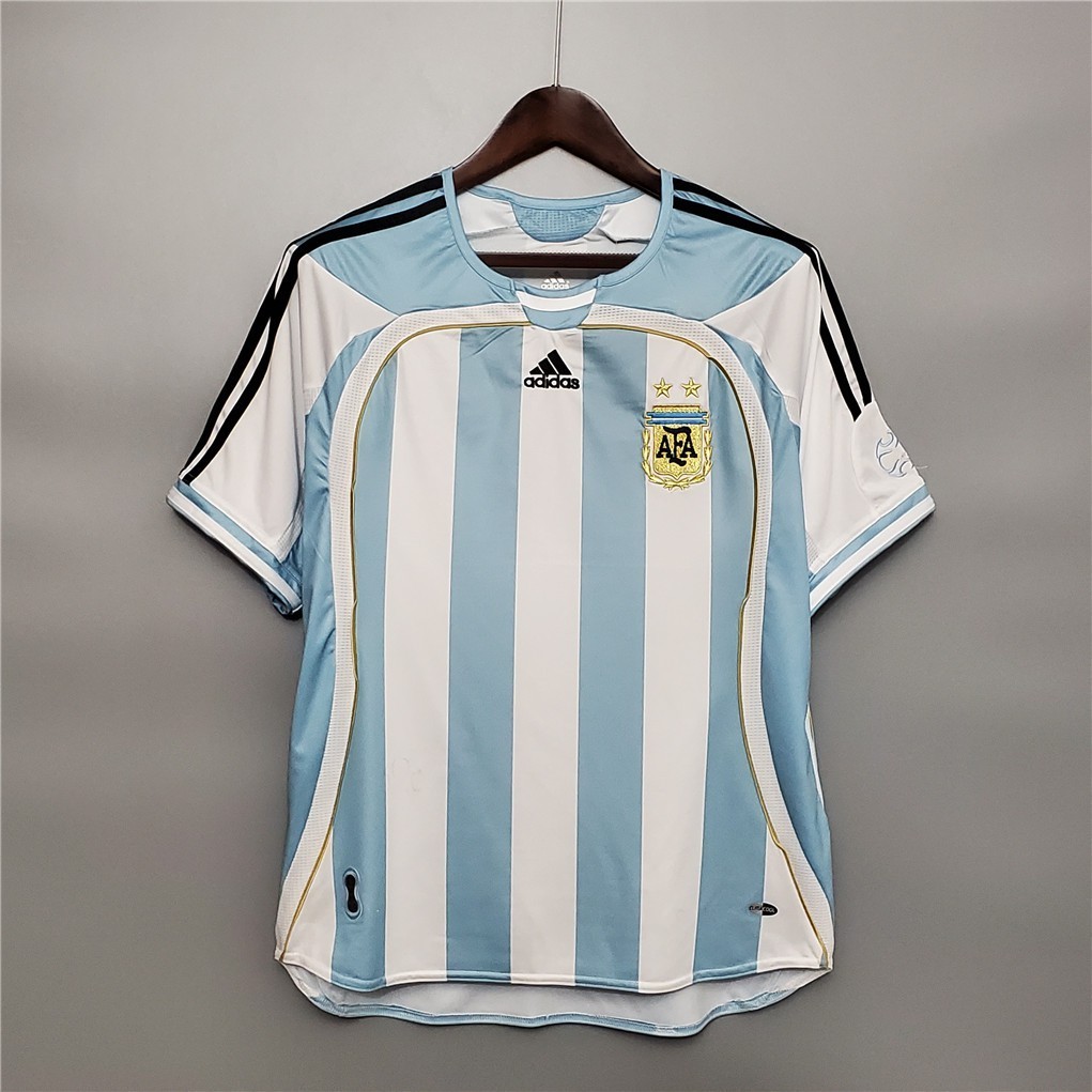2006 ARG Home Retro Soccer Jersey Bóng đá