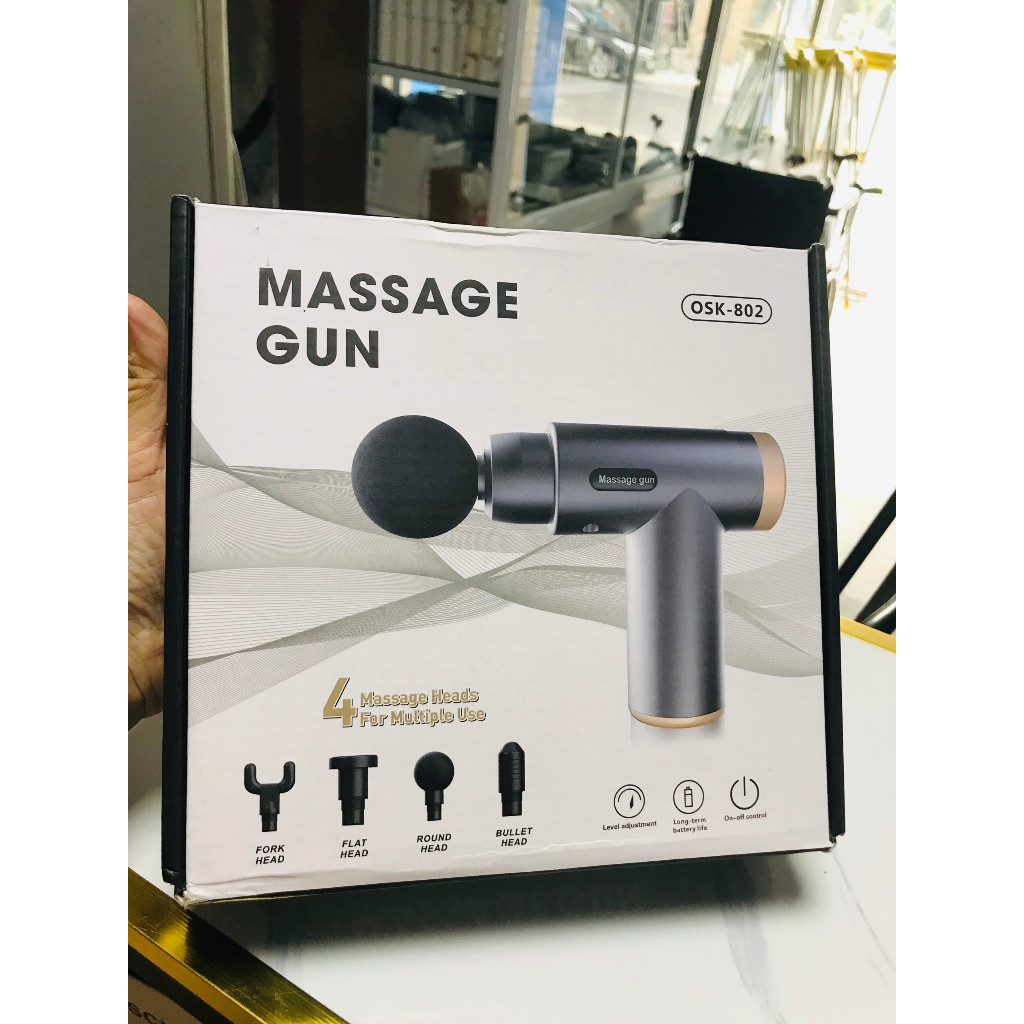 Máy Massage Gun OSK-802 ( 4 Đầu, 6 Chế Độ )