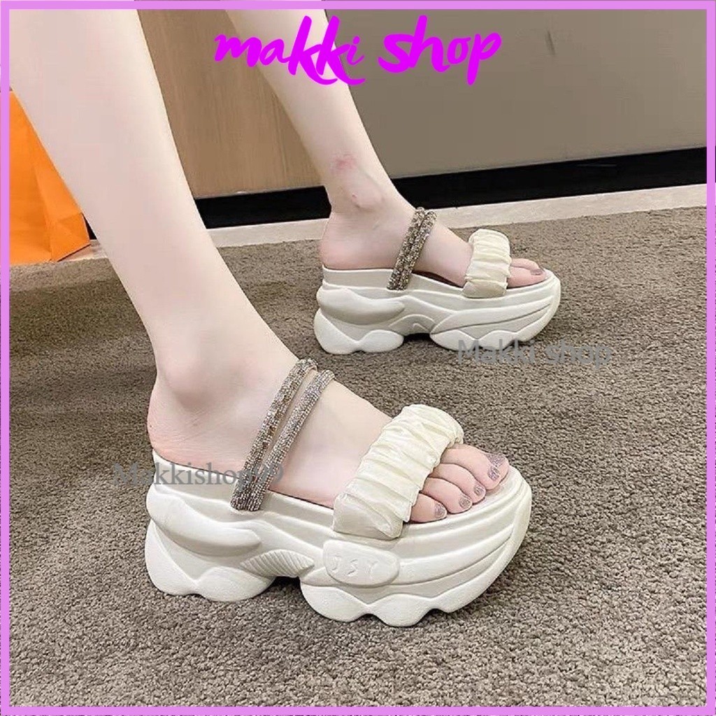 Dép Đế Cao 9Cm Quai Bèo Nhún (Hàng Full Hộp)