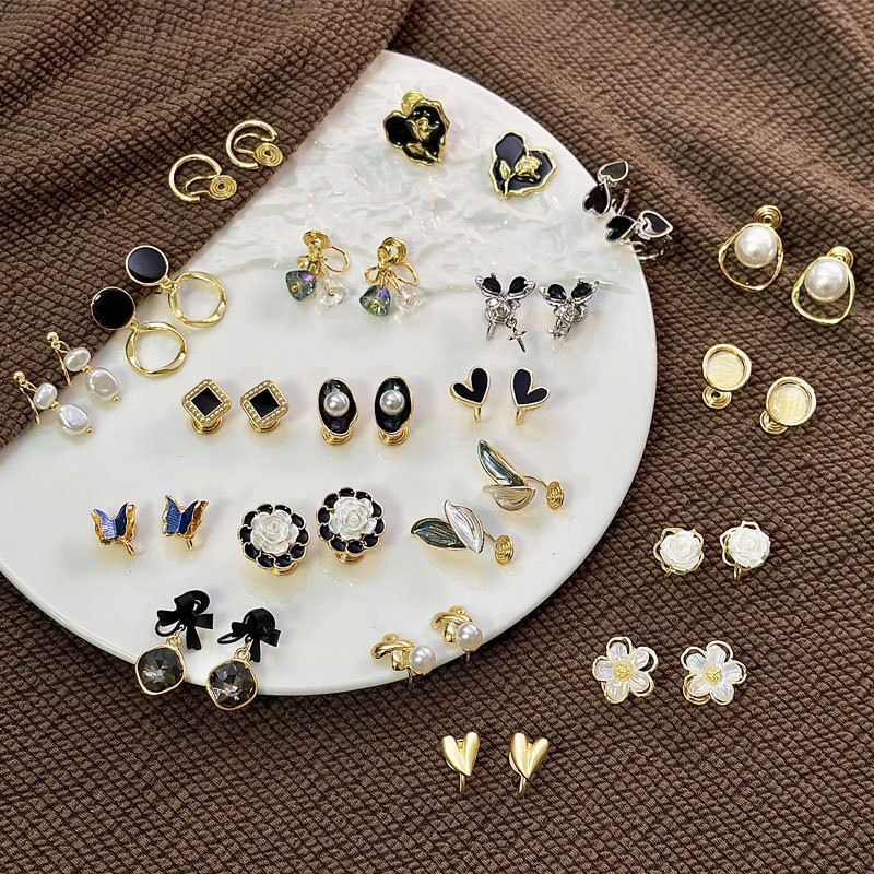 Hợp Thời Trang Hoa Giả Ngọc Trai Không Đều Tuyên Bố Kẹp Trên Bông Tai Không Xuyên Cho Nữ Dự Tiệc Nữ Trang Sức Cưới 2024