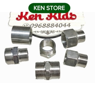 Phụ kiện ống nước inox ren 27 măng xông / ren trong / ren ngoài KEN STORE