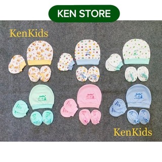 Set Nón / Mũ kèm bao tay bao chân sơ sinh bé gái HotGa KEN STORE