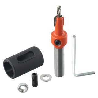 ⭐ READY STOCK ⭐-NEW-Adjustable Stop Collar Woodworking Countersink Drill Bit with 8mm Shank【POWDERS-VN】