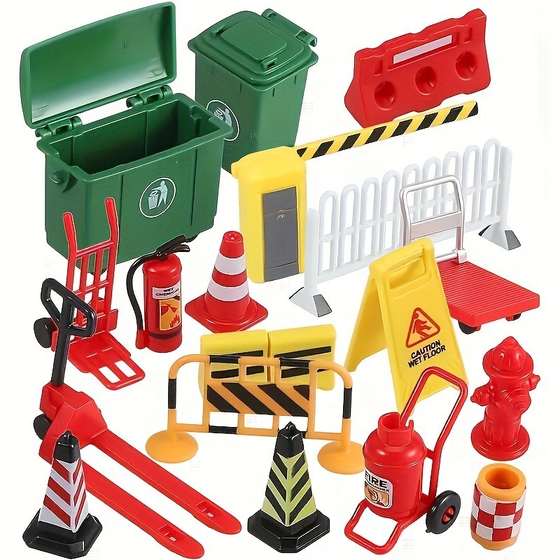 Bộ 19 Biển Báo Giao Thông, Bộ Đồ Chơi Biển Báo Đường Phố, Thích Hợp Cho Ô Tô Và Xe Lửa, Đồ Chơi Biển