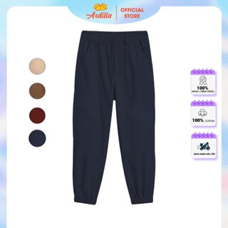 Quần Jogger Kaki Bé Trai ARDILLA Thiết Kế Basic,quần dài kaki Cạp Chun bo gấu  Co Giãn Thoải Mái Vận Động  Cho Bé 6-17 T