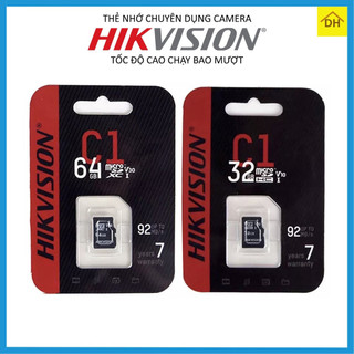 Thẻ nhớ hikvision 32gb,64gb,128gb 92mb/s c1 chính hãng - bảo hành 5 năm