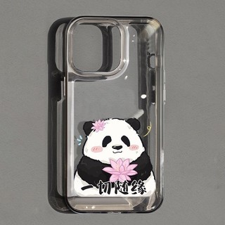 Ốp Điện Thoại Thời Trang Cho IPhone 11 11 111213 Ốp Điện Thoại Mềm Chống Rơi Hình Gấu Trúc Và Hoa Cho IPhone 7 Plus 8 Plus X XR XS Max 7 8 14 15 Pro Max