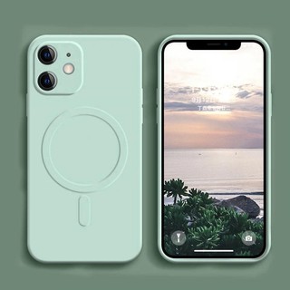 Ốp điện thoại silicon lỏng từ tính cho iPhone 12 11 Pro Max hỗ trợ mặt sau nam châm sạc không dây