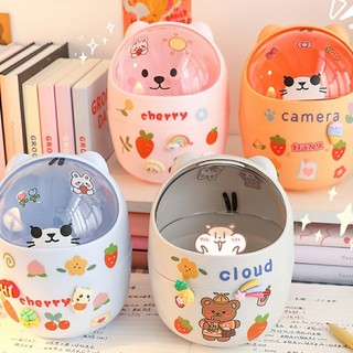 Thùng rác mini để bàn trang trí đẹp thùng rác lật -L.H Store