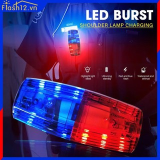 Đèn led chạy ban đêm cảnh báo an toàn sạc đèn nhấp nháy đèn tín hiệu màu xanh đỏ đèn đeo vai đèn kẹp vai flash12_vn
