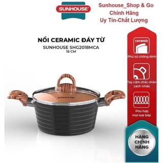 Nồi ceramic đáy từ sunhouse shg2018mca , dùng được trên mọi loại bếp_hàng chính hãng