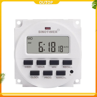 Outop 12v / 24v / 110v / 220v ac / dc công tắc hẹn giờ công suất thông minh kỹ thuật số công tắc hẹn giờ điều khiển rơle có thể lập trình