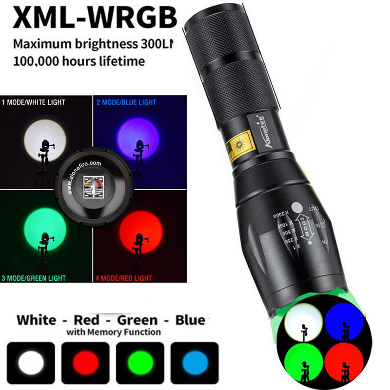 Đèn pin 4 màu trong 1 Rgb 18650 Bóng đèn pin sạc thay đổi màu sắc 100000 Đèn lồng mạnh mẽ Lumens | BigBuy360 - bigbuy360.vn