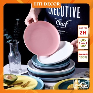 Đĩa tròn Nordic đựng thức ăn, trang trí ẩm thực, nhà hàng - TiTi Decor
