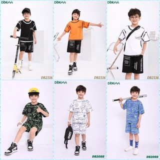 Cao cấp - bộ cộc tay cotton bé trai dokma 3-7y