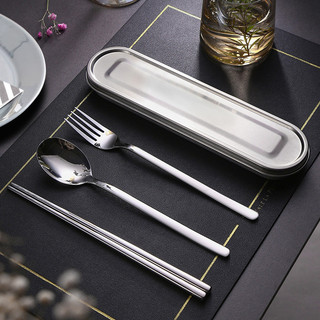 Katelv 3 Cái / bộ Bộ Dao Kéo Inox 304 Chất Lượng Cao Flatware Thìa Nĩa Đũa Bộ Đồ Ăn Bộ Với Hộp Thép Không Gỉ