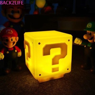 Đèn ngủ back2life, đèn bàn đánh dấu câu hỏi mario bros, đèn led sạc usb bằng gạch anime cho trẻ em