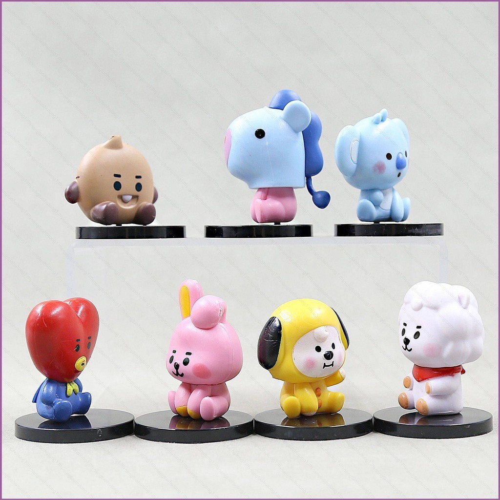 Ani 7 Chiếc BTS BT21 Nhân Vật Hành Động Hoạt Hình Quà Tặng Cho Bé Gái TATA MANG KOYA RJ COOKY SHOOKY CHIMMY Đồ Chơi Mô Hình Cho Trẻ Em Cin