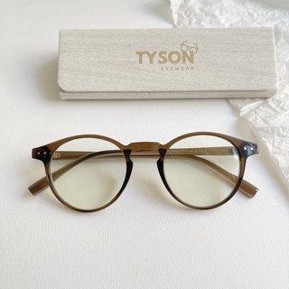 Gọng kính cận tròn TYSON gọng nhựa lõi kim loại kính mắt thời trang nam nữ lắp tròng kèm hộp khăn 7188