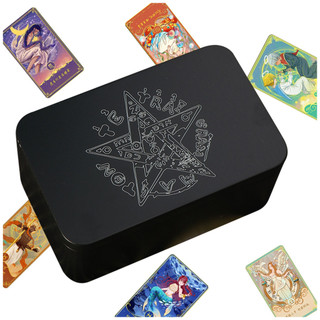 Hộp đựng thẻ Tarot Hộp đựng sắt để lưu trữ sàn bài Hộp đựng thẻ Tarot di động cho thẻ bài và trò chơi Ca chunvn