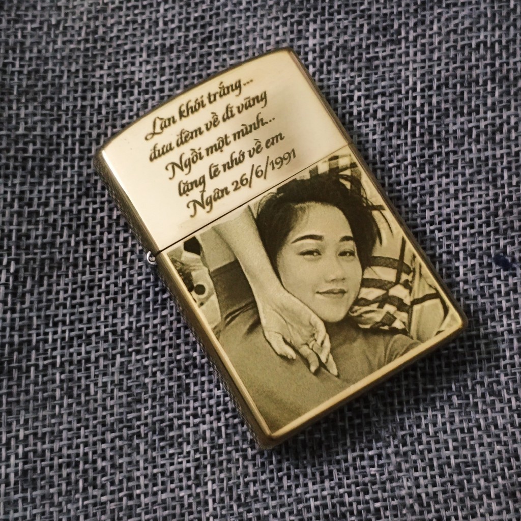 Vỏ Zippo đồng khắc theo yêu cầu dùng để thay thế trang trí, làm kỷ niệm ( không có lửa)