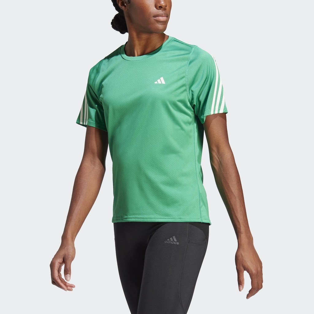 Adidas Chạy Áo Thun chạy bộ 3 Sọc Run Icons Low-Carbon Nữ màu xanh lá HM4302