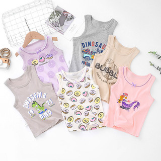 [100-150cm] Áo Vest trẻ em hoạt hình mỏng Áo Vest Cotton bé trai Áo hai dây bé gái
