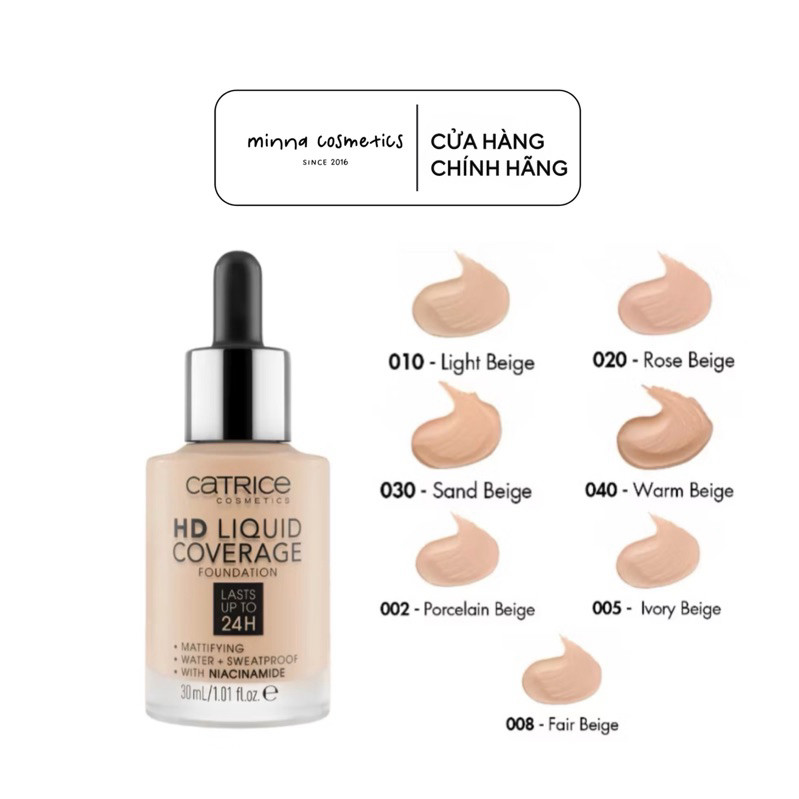 [ƯU ĐÃI SHOP MỚI] [Catrice] KEM NỀN CATRICE HD 24H LIQUID COVERAGE FOUNDATION
