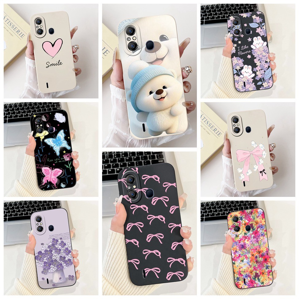 Ốp Điện Thoại ITEL A58 Pro ITEL A58 Ốp Lưng Chống Sốc Mèo Gấu Trúc Thỏ Hoa Thời Trang Tình Yêu