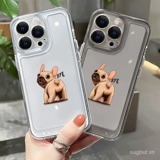 Vỏ mềm hình chó dễ thương Tương thích với IPhone 15promax 11 14 13 12 pro 14plus 15pro XSMax XS X XR 7 8 6Plus Vỏ TPU trong suốt chống sốc Vỏ nút độc đáo Bảo vệ Camera 11promax