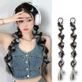 Tóc giả bím tóc giả xoắn đuôi ngựa bím tóc giả thời trang dây buộc tóc