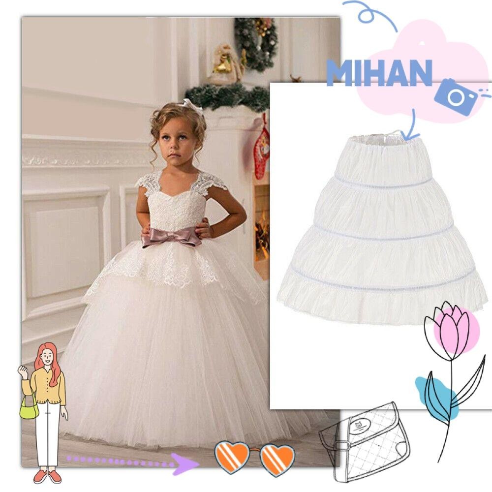 Váy MIHAN1 Petticoat Trẻ Em 3 Vòng Váy Công Chúa Có Thể Điều Chỉnh