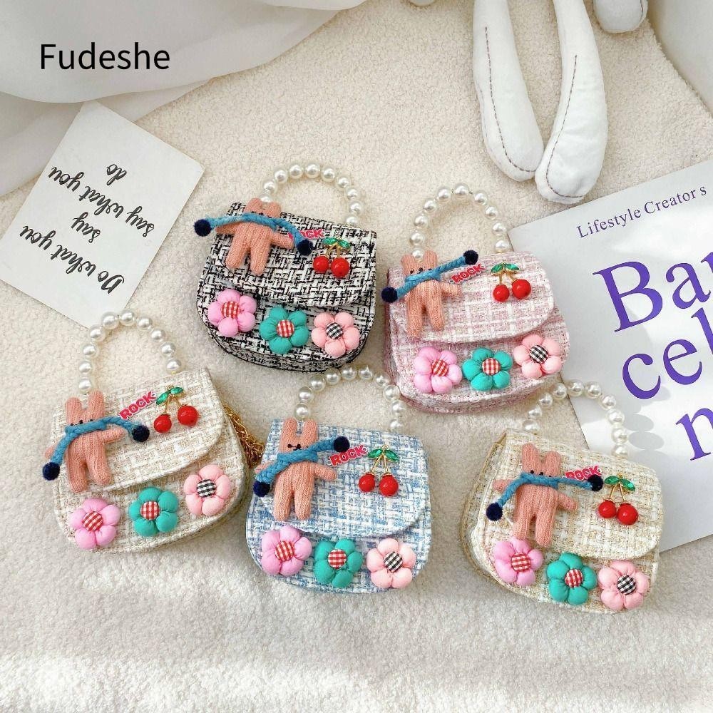 Fudeshe nhỏ, Túi đeo vai Mini có tay cầm, Ví thỏ cho bé gái