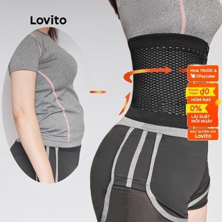 Đai nịt bụng giảm mỡ Lovito định hình vóc dáng thoáng khí gen bụng L12057 (màu đen/màu da)