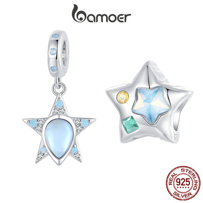 Bamoer 925 Sterling Sliver Charm Balloon Star Mặt dây chuyền Phụ kiện Series cho vòng tay